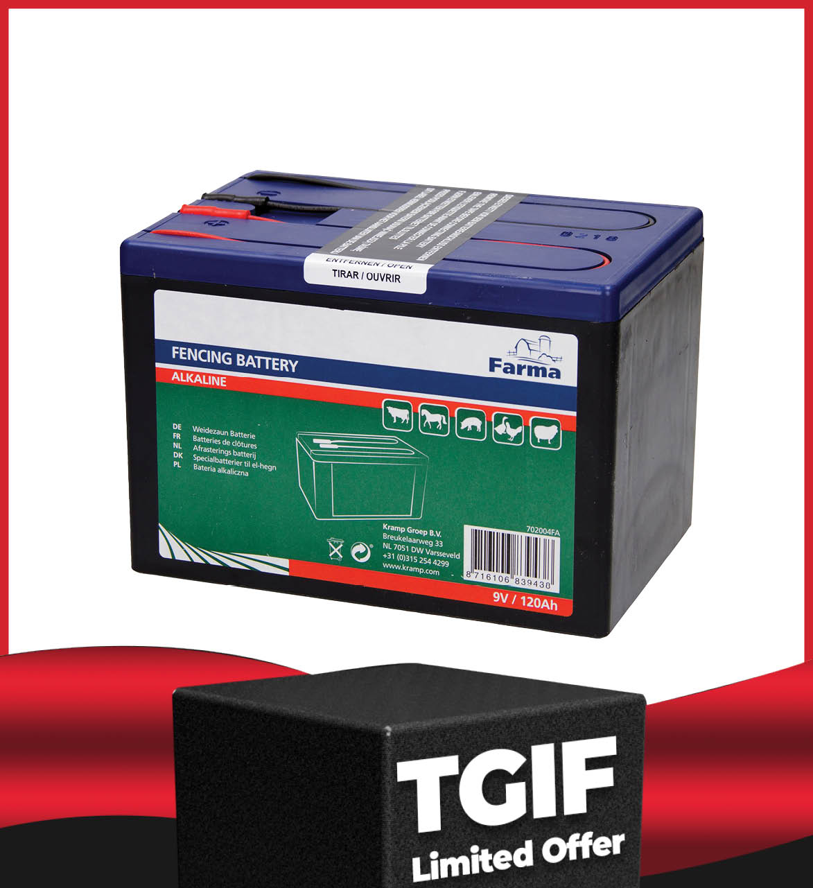 FARMA Fencer Battery 9V 120AH